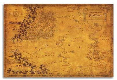 Póster decorativo de mapa de Hobbit de la película, lienzo, póster de pared e imagen artística moderna para decoración de dormitorio familiar, 30 x 45 cm