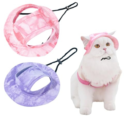 Hundesonnenhut, 2 Stück verstellbare Hundesonnenhut mit Ohrlöchern, verstellbare Haustier-Baseballmütze, Hundesonnenhut, Outdoor-Sport-Sonnenhut