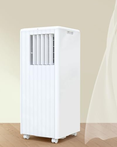 Klimaanlage Mobil 7000 BTU 2,6kW, Kühlen&Ventilieren&Entfeuchten, Mobiles Klimagerät mit abluftschlauch für Räume bis 68m³(25㎡), Leiser Betrieb <54 dB, Digitaldisplay + Fernbedienung, 24h-Timer