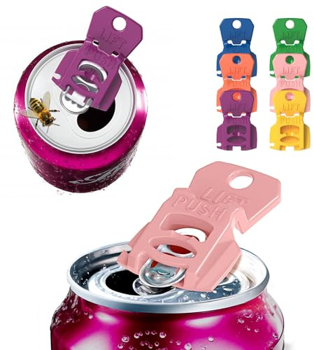 CanGuard - Confezione da 6 apriscatole per bibite, birra, coca cola, facili da aprire, per bibite, birra, coca cola, protegge da insetti, polvere alle feste, campeggio, barbecue, coperchi colorati per