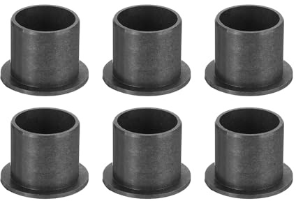 sourcing map 6 cuscinetti a manicotto flangiato, boccola in plastica ID 20 mm x OD 23 mm x lunghezza 21 mm boccola POM, nero