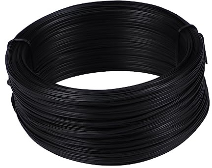 Gatuida Alambre De Jardín Recubierto De PVC Negro para Atar Plantas y Manualidades, Alambre De Hierro para Jardinería 55 Metros, Resistente y Flexible para Exteriores