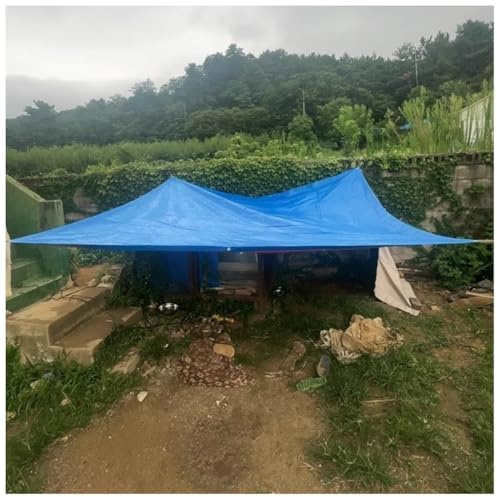 Teloni resistenti, impermeabili, multiuso, in tela di polietilene con occhielli in metallo, per esterni, per auto, barche, campeggio, legna da ardere, catasta di legna, camion(5x8m/16.40x26.25ft)