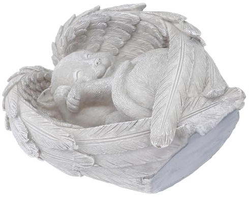 SMASOLO Pierre Tombale Commémorative pour Animaux de Compagnie en Résine, Statue Ange Chat 1 Pièce, Ornement Jardin Extérieur, Décoration Souvenir pour Perte de Chat, Pierre Funéraire