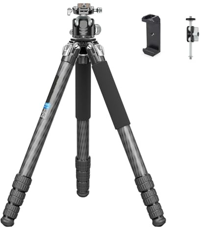 Trépied Monopode 2 en 1 Robuste en Fiber de Carbone, Compatible avec GX9, Tube de 40mm avec tête sphérique for téléobjectif, Charge de 40kg(BallHead and Holder)