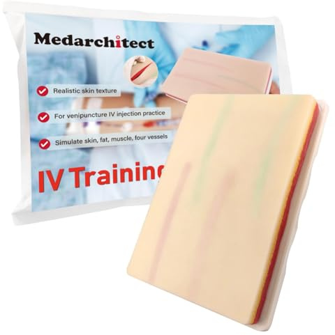 Venipuncture IV-Injektionstraining-Pad-Modell mit 4 eingebetteten Venen und 3 Hautschichten für Medizinstudenten, Ärzte, Krankenschwestern, Praxis-Ärzte