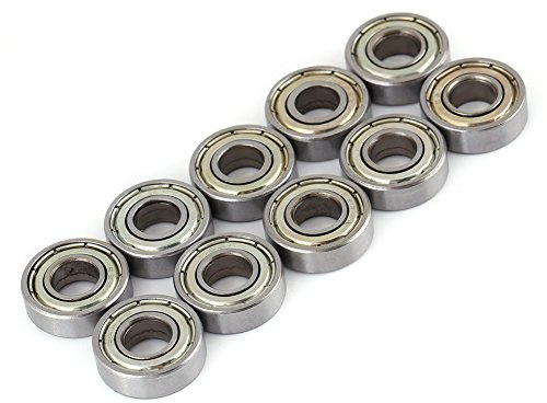 Akozon Cuscinetto a Sfere, 10 pz 698ZZ Cuscinetti a Sfera Miniatura e Multiuso Resistenti al Calore a Doppia Flangia in Acciaio Schermatura 8 * 19 * 6mm