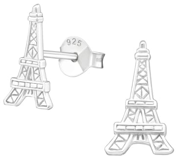 Monkimau Mädchen Ohrringe Eiffelturm Ohrstecker aus 925 Sterling Silver Silber