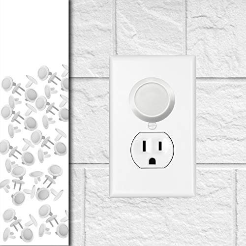 50 Pack - Outlet Plug Baby Safety Covers - Protect Little Kids from Electrical Danger with Child Proof Socket Caps - White - Driddle