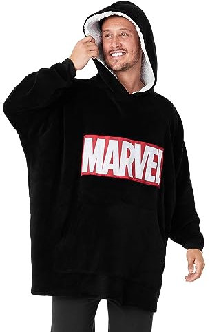 Marvel Sudadera Oversize Hombre Avengers Sudadera Oversize de Los Vengadores Batamanta Hombre (Negro)