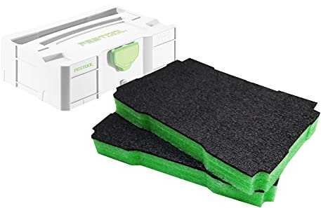 Shadow Foam MINI Systainer Inserts – for Festool Mini T-LOC 1 & 3 Systainers [Green 30mm Twin Pack] Easy Peel Foam Inserts for Festool, Panasonic & TANOS | Power Tool Storage & Toolbox Organisation