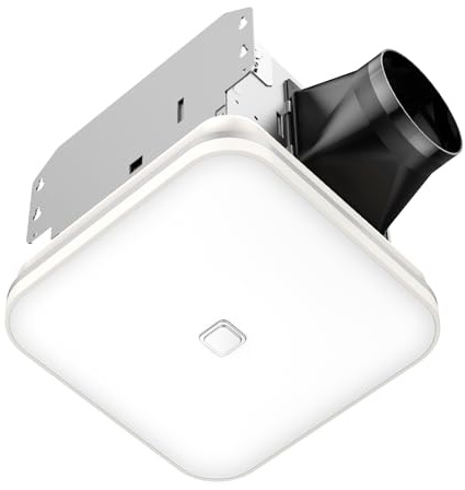 OREiN 2-in-1 Bathroom Exhaust Fan with Light, 110 CFM Shower Vent Fan, Quiet 1.5 Sones DC Motor, 1000LM Bright LED, 5000K, ENERGY STAR, HVI/FCC/ETL, Easy Retrofit Installation (Cut-Out 7.36 x 7.68)