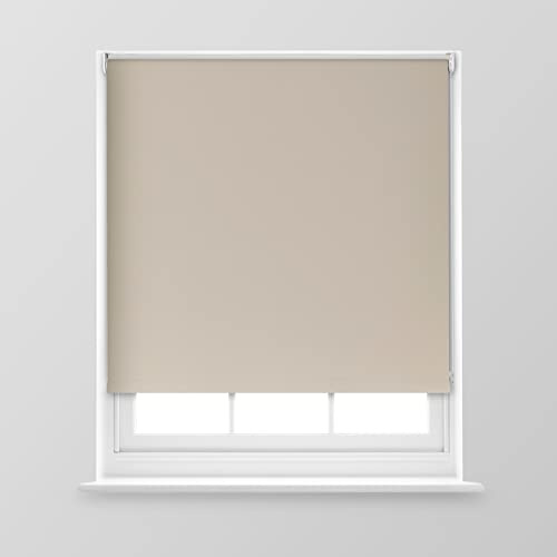 A.Unique Home Premium Trimmable Thermal Blackout Roller Window Blind in a Variety of Colours and Sizes Ideal for any Room - 3FT - TAUPE - 90cm (W) x 170cm (L) | 35.4 (W) x 66.9 (L)