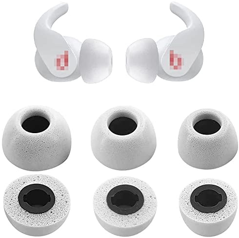 BLLQ Ohrstöpsel aus Memory-Schaum, kompatibel mit Beats Fit Pro Schaumstoff-Ohrstöpseln, S/M/L, 3 Paar, Weiß (Foam Tip Fit Pro White)