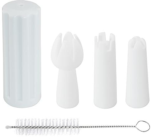 Cream Whipper Replacement Parts Kit ZZLZX Plastic Charger Holder with 3PCS Decorating Nozzles and Brush for Most Whipped Cream Dispensers