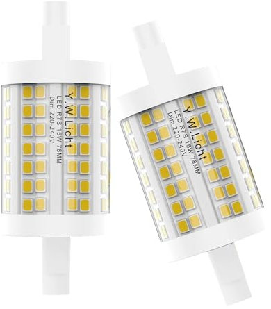 15W R7S LED Lámpara 78mm Regulable 4000K Blanco Neutro Equivalente a 150W Bombilla Halógena T3 Doble Terminación Tipo J Proyector 220V Lámpara de Barra Bombillas de Seguridad para Suelo (2 unidades)