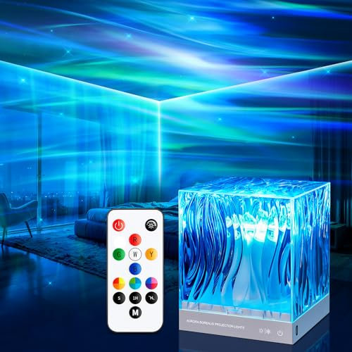 PIKOY Northern Lights Aurora Projector, 18 Color Galaxy Sensory Lights with Remote Timer for Bedroom and Christmas Decor