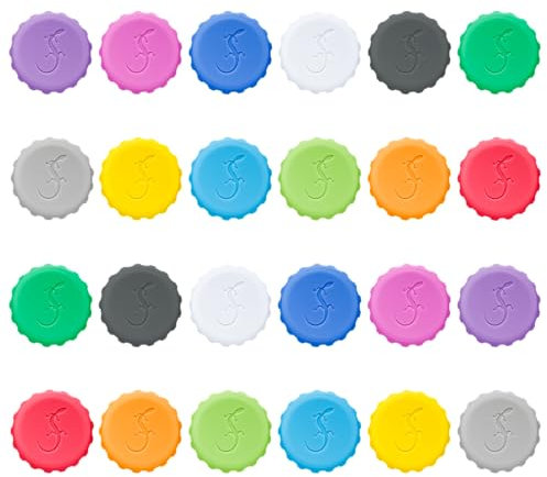 Lurch 5210228 Kronkorken Set, 24 Stück, 12 verschiedene Farben, aus 100% BPA-freiem Premium-Platin-Silikon