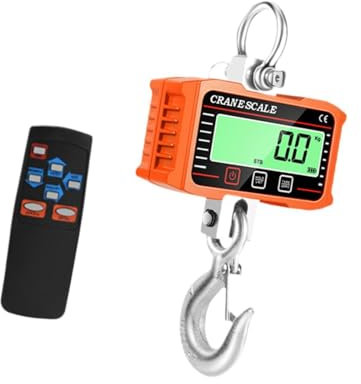 Amagogo 1000 kg Kranwaage Gepäckwaage 2204 lb Tragbare Handkoffergewicht Digitale Hängewaage für die Garage im Freien Fabrik, Orange