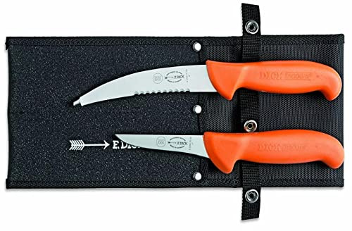 Dick 2-teiliges Jagd-Messerset mit orangefarbenen Griffen