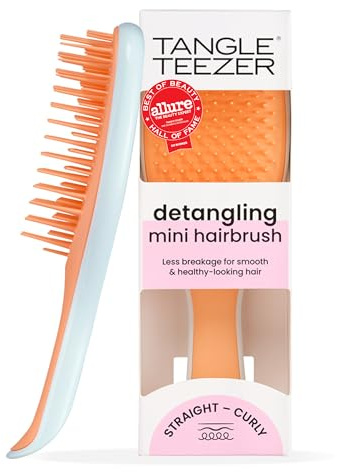 Tangle Teezer Mini Ultimate Detangler (sweet orange & ice blue) – Kompakte Entwirrbürste für nasses Haar – Sanftes Kämmen ohne Ziepen – Anti-Frizz, vegan & tierversuchsfrei – Mit ergonomischem Griff