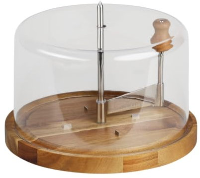 Kesper Rabot à fromage avec capot - Bois d'acacia certifié FSC - 21,7 cm de diamètre - Idéal pour un usage quotidien