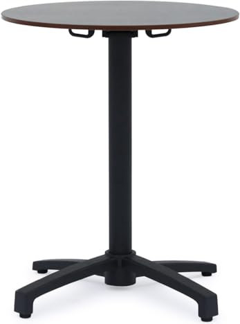 METRO Professional Gastro Klapptisch Massini, Alu, Ø 60 x 74 cm, HPL Tischplatte, Steinoptik, steingrau