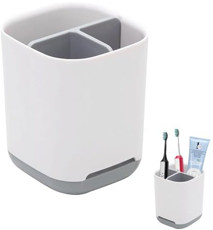 Toothbrush Holder, Tooth Brush Holder Set, Tooth Brush Holder for Bathroom Countertop, 3 Slots Toothbrush Holders with Drainage Holes for Family & Kids on Bathroom Vanity and Sink
