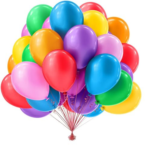 50 Pezzi Palloncini Compleanno,Palloncini Lattice Colorati 10 Pollice,Palloncini Colorati Misti Bambina e Bambino,Decorazioni per feste,Addobbi Matrimonio,baby shower