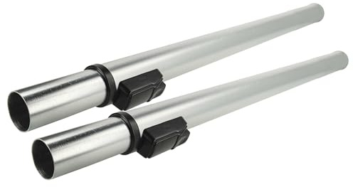 vhbw 2x Tubo aspirador compatible con Nilfisk GD940 | GD945, GD950 aspiradora - conexión de 32 mm, 60 - 94 cm, negro / plata