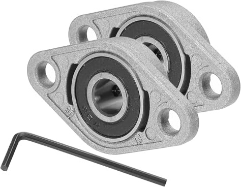 sourcing map Pillow Block Bearing 5/16 (8mm) Bore Zinc Alloy Steel Mounted Flange Pillow Block Self-Alignment Insert Bearings Housing for Machinery Power Agriculture Pack of 2