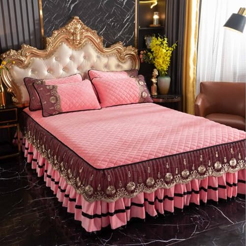 YSZBD Bettrock Mit Spitze Bed Skirts & Valances Betthusse 180x200 Boxspringbett 3 Seiten Bett Hussen Umrandung Mattress Cover(a3,180x200cm)