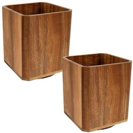 HuhWafee Utensilienhalter, 360° Drehbarer Kochutensilien halter, Holz Utensilienhalter für Arbeitsplatte,Küchenutensilien-Organizer für Küche,Wohnzimmer 7.2x5.91x5.91 inch