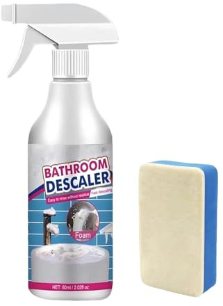 Reiniger für hartnäckige Flecken, Bathroom Descaler, Badreiniger Schaum, Badezimmer-Entkalker-Spray, Multifunktional Duschreiniger gegen Kalkablagerungen für Glas Kanalisation Toiletten (1)