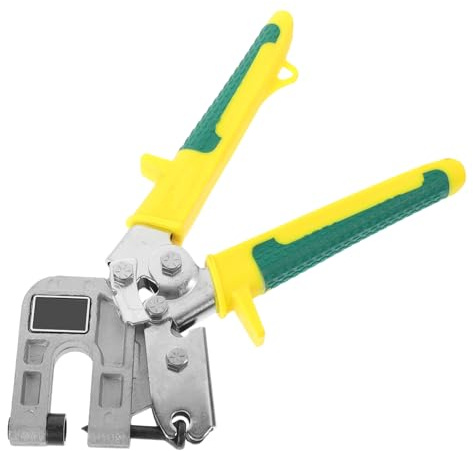 Pince à Sertir en Acier au Carbone, Modèle Main, Jaune | Poignée Antidérapante, Design Ergonomique, Fixation de Montants Métalliques, Réduit la Fatigue