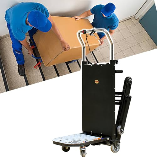 Electric Stair Climbing Hand Truck, 2980W Power, 1102 lbs Capacity, Rubber Tracks, Foldable, Swivel Function for Heavy Load Transport