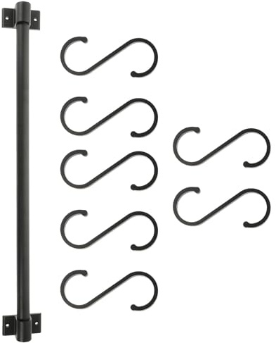 Toyvian Space Aluminum Kitchen Utensil Hanging Rack Movable Wall-Mounted Storage Holder for Cooking Utensils Black Multi-Functional Kitchen Storage Hook for Marble Tile Walls