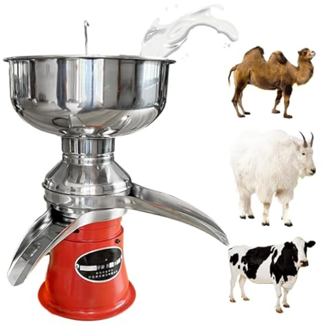 XHSMYXGS Séparateur centrifuge de crème de Lait, séparateur électrique de crème de Lait Frais, centrifugeuse pour la Fabrication de Fromage, séparateur pour Lait Frais de chèvre et de Vache (Red)
