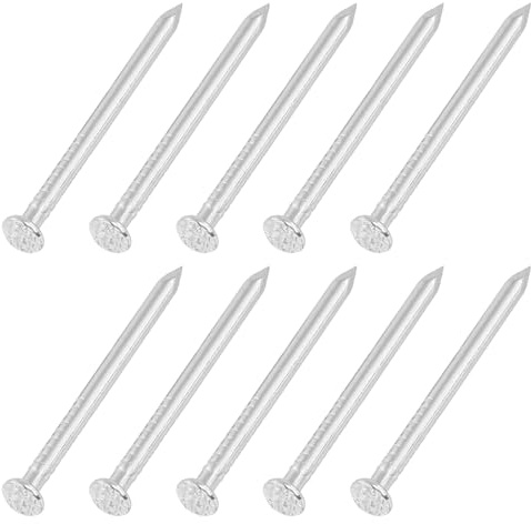 QUARKZMAN 50Pcs Petits Clous De Quincaillerie, 3D x 1-1/4 304 Acier Inoxydable Tête Ronde Clou Finition Courante Pour Travail Du Bois Maison Accrochage Tableaux Projets DIY, Blanc