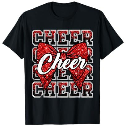 Kokette Cheer Bow Funny Sport Cheerleader Cheerleading Rot T-Shirt