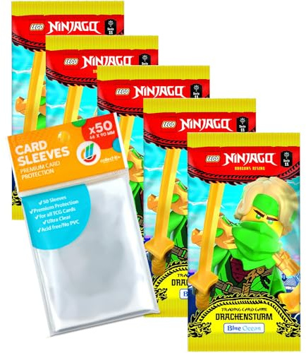 Bundle mit LEGO Ninjago Serie 11 Trading Cards - 5 Booster + Exklusive Collect-it Hüllen
