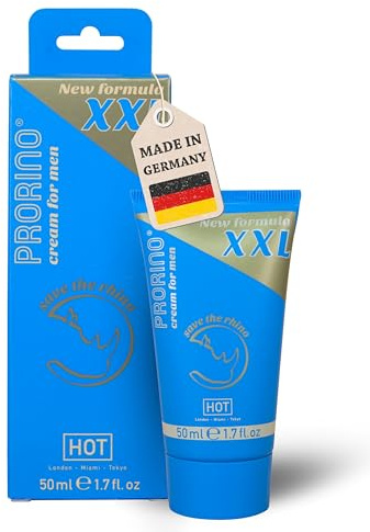 PRORINO XXL Cream for Men 50 ml - Pflegende Intim-Massagecreme mit Ginkgo, Taurin, Menthol & Eukalyptusöl - Belebend, Schnell Einziehend & für die Tägliche Pflege Geeignet