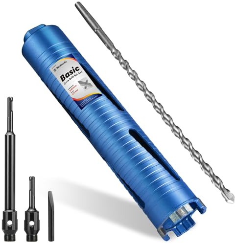 DaduoRi 51mm x 240mm Long Core Drill Bit Set with 240mm,110mm SDS Plus Adaptor & Centre Pilot Bit,Diamond Core Drill Set for Brick Block Masonry Stone,1/2 BSP Thread(For hole 50 mm)