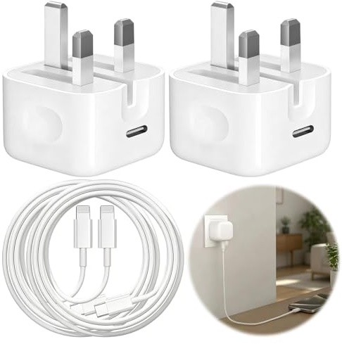 2 Pack 40W Fast Charger Compatible with iPhone11/12/13 Charger with 1M
