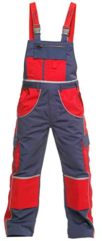 Charlie Barato Latzhose Herren Premium Line hydronblau/rot
