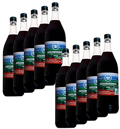 Caja de 10 botellas PET x 1,5 litros de vino pitarra tinto elaborado de forma tradicional en Extremadura