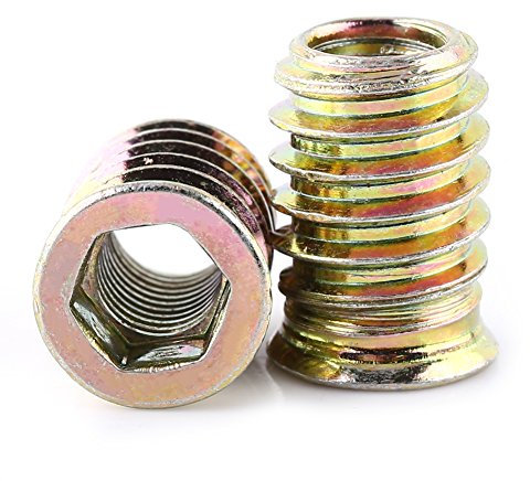 20 Stück Schraubverbindungen Zinklegierung Möbel Hex Antrieb Nuss Gewindeeinsatz Holzeinsatz Muttern Sortiment(M8*20mm)