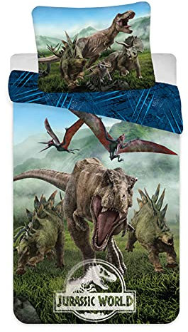 Jurassic Park World Bettwäsche Set Kopfkissen Bettdecke auch für 135x200cm