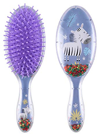 Faletony Beauty Haarbürste Design-Bürste Colourful Cartoons Printbürste mit ultraweichen Borsten, schmerzfreies Entwirrbürste für Frauen, Männer und Kinder (Zebra)
