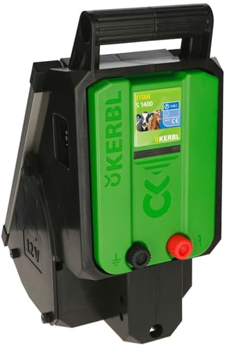 Kerbl Titan S1400 Solar Weidezaungerät 12 Volt, effektives Solargerät, 3 Jahre Garantie